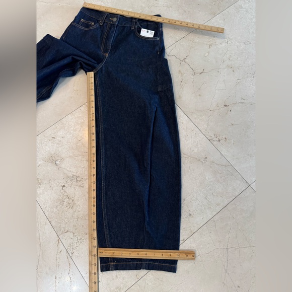 ZARA Wide Leg Dark Blue High-Waist Jeans - Picture 5 of 8